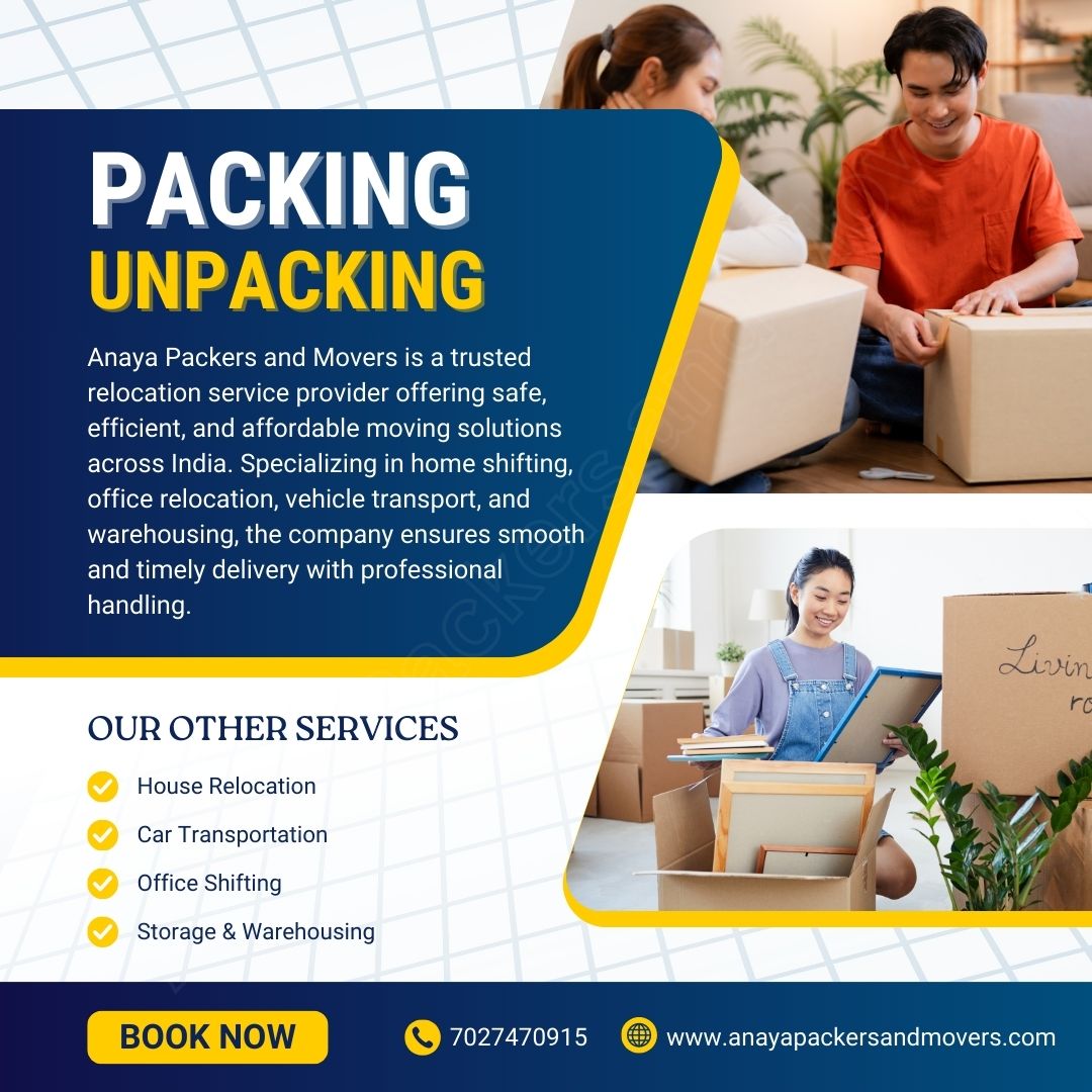 Anaya Packers and Movers packing unpacking